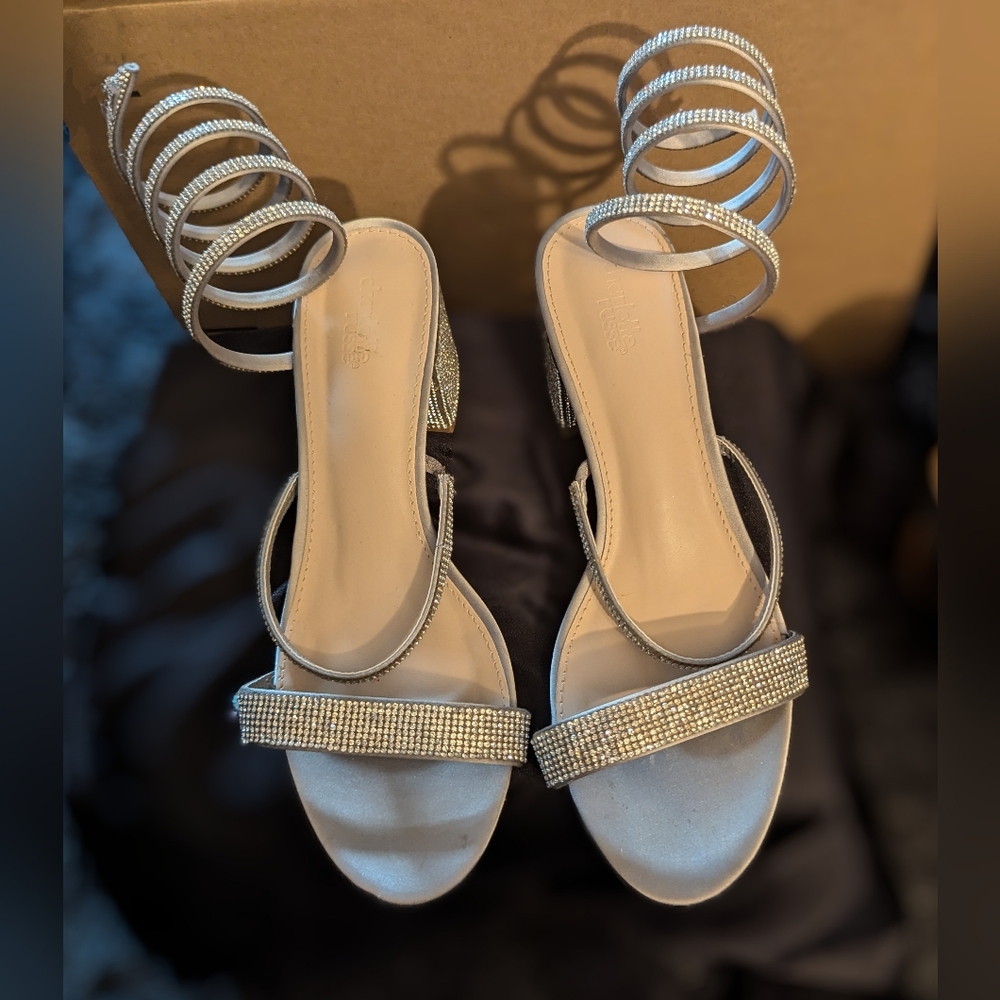Charlotte Russe Elegant Silver Strappy Heels